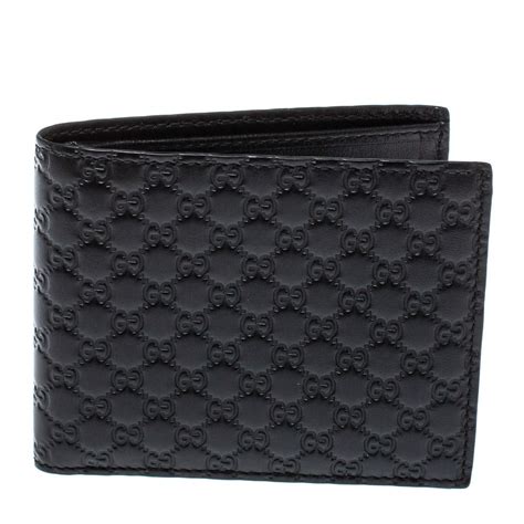 gucci bifold wallet logo calfskin black|gucci bifold wallet microguccissima black.